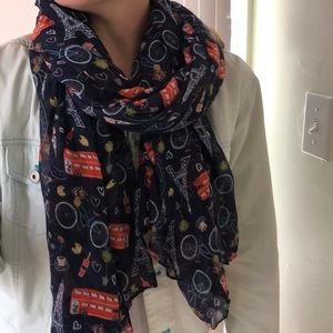 Gauzy Parisian Scarf! Blue Paris scarf